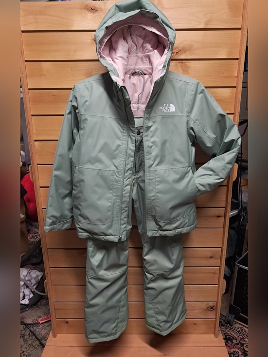 The North Face Other - The North Face Kids' Mint Green Raincoat with Pink Lining